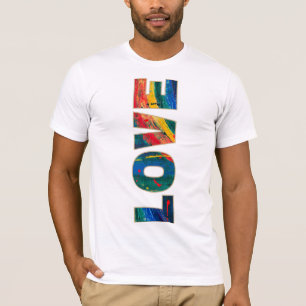 Love Vertical Rainbow Colorful Abstract Art Font T-Shirt