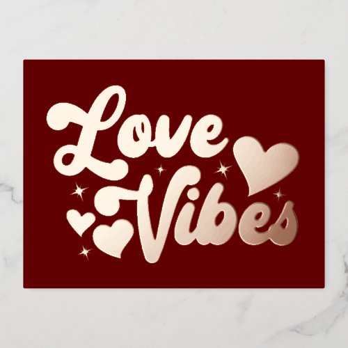 Love Vibes Foil Holiday Postcard