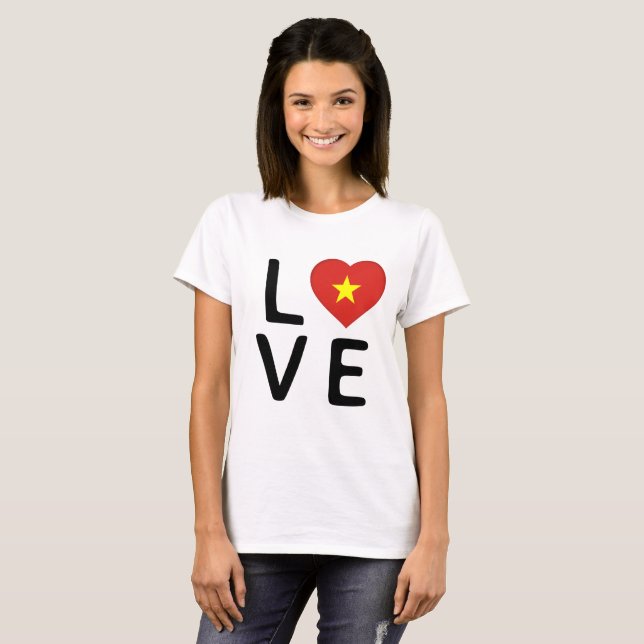 Love - Vietnam Flag T-Shirt (Front Full)