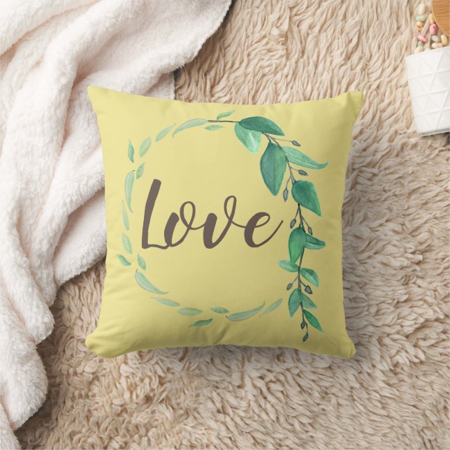 Love Vine Wreath Throw Pillow (Blanket)