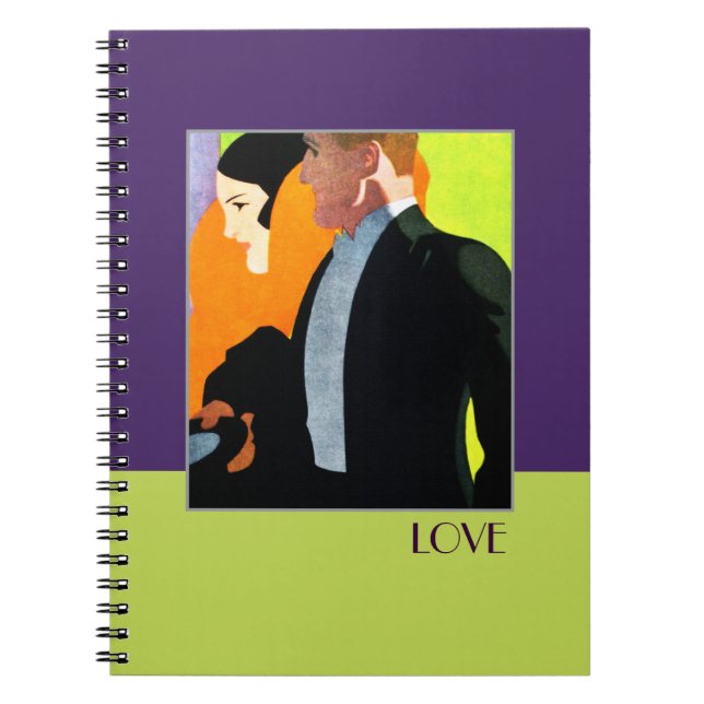 Love. Vintage Art Deco Design Gift Notebook (Front)