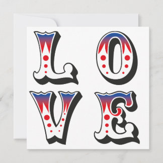 Love - Vintage Circus Carnival Style Invitation