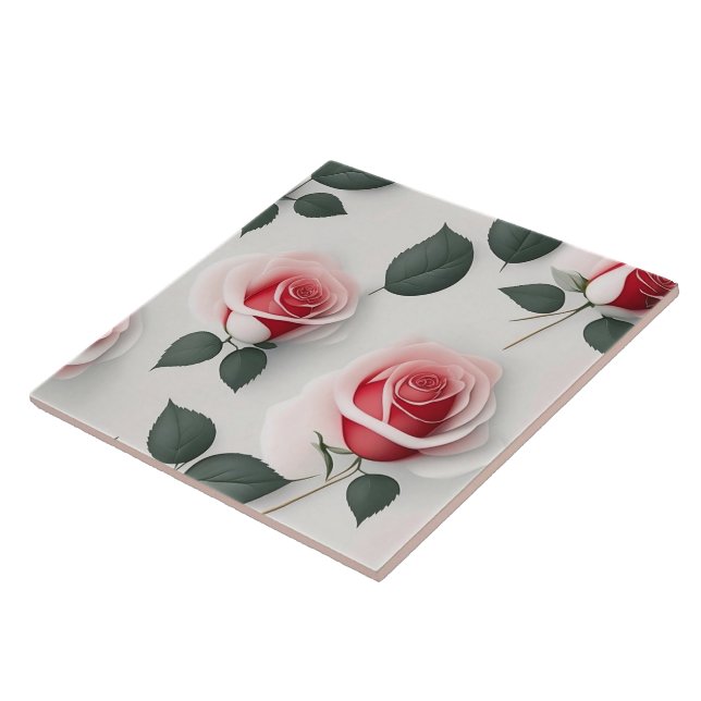Love Vintage Popular Rose Collection Ceramic Tile (Side)