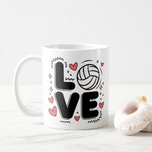 Love Volleyball Cute Volleyball Player Girls Women Coffee Mug