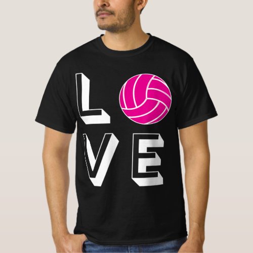 Love Volleyball Girls Birthday Gift Graphic  T_Shirt