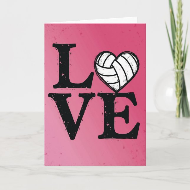 Love Volleyball Graphic Card (Front)