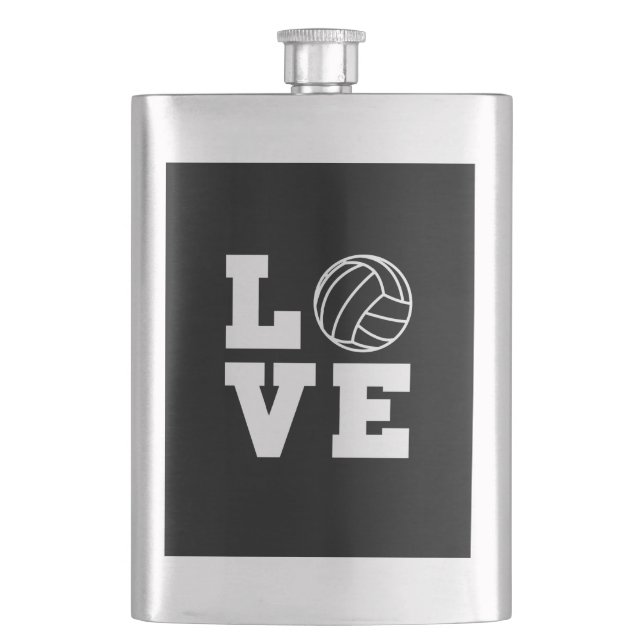 Love Volleyball Hip Flask (Front)