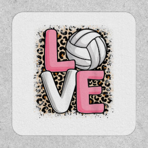 Love Volleyball Leopard Print Women Girls Volleyba Patch