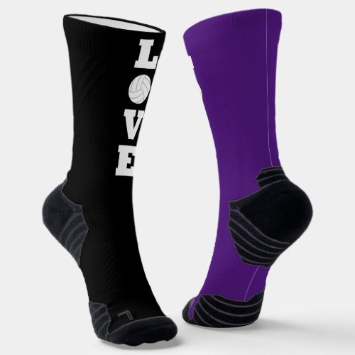 LOVE Volleyball Player Custom Team Colors Sports Socks