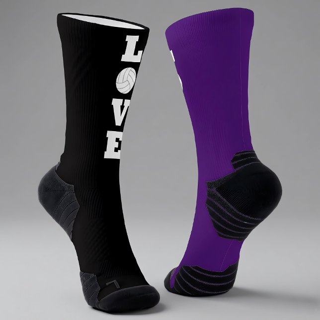 LOVE Volleyball Player Custom Team Colors Sports Socks (LOVE volleyball socks with custom colors. Great for volleyball players and teams!)