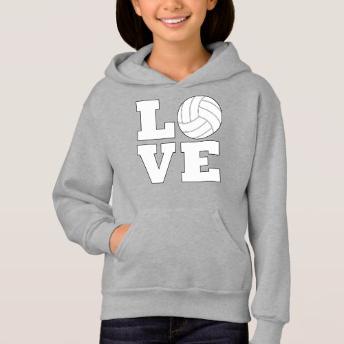 LOVE Volleyball Player or Team Cute Sports Girls Hoodie