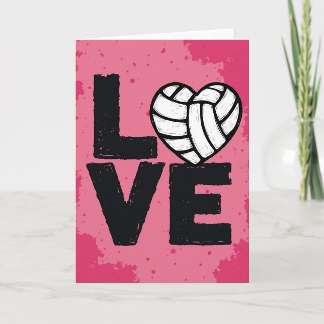 Love Volleyball Sport Fan Card (Front)