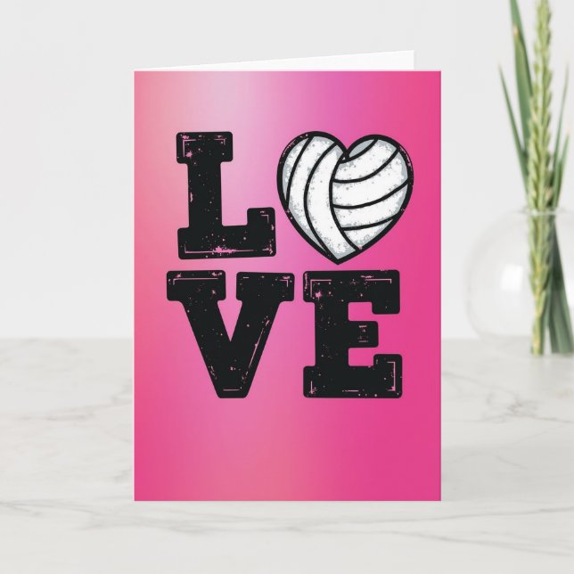 Love Volleyball Sporty Card (Front)