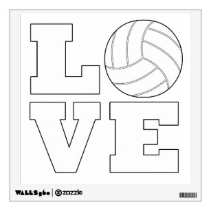 LOVE Volleyball Square Wall Decal