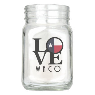 LOVE Waco Texas Mason Jar
