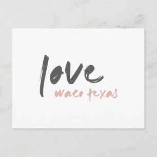 Love Waco Texas   Modern USA Travel City Stylish Postcard