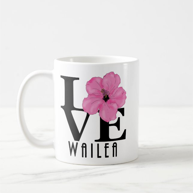 LOVE Wailea Pink 11oz Coffee Mug (Left)