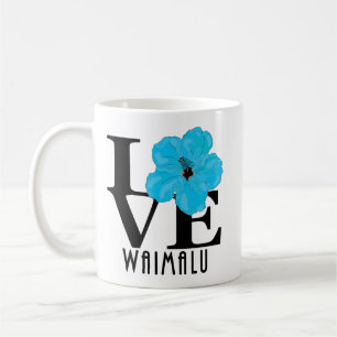 LOVE Waimalu Blue Hibiscus 11oz Coffee Mug