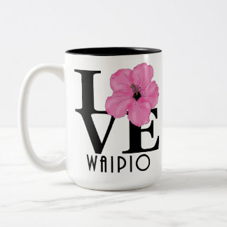 LOVE Waipio Hawaii Pink 15oz Two-Tone Coffee Mug