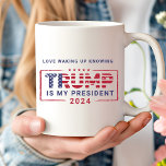 Love Waking Up Knowing Trump Is My President Coffee Mug<br><div class="desc">Showcase your political pride with the Love Waking Up Knowing Trump Is My President Coffee Mug. Featuring a bold design that pairs patriotic colors with a statement of support, this mug is perfect for enjoying your favorite hot beverage while celebrating your values. Whether it's a gift for a fellow supporter...</div>