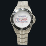 Love Waking Up Knowing Trump Is My President Watch<br><div class="desc">Celebrate your enthusiasm with the Love Waking Up Knowing Trump Is My President Watch. Featuring a sleek design with bold text, this timepiece serves as a stylish statement of political pride and allegiance. Ideal for casual or daily wear, the watch is both functional and expressive, making it a great gift...</div>