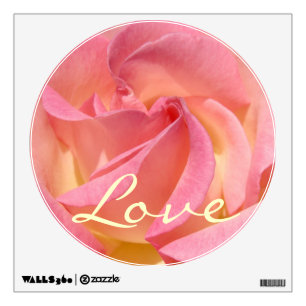 Love Wall Decal Pink Rose Flower Circle Roses