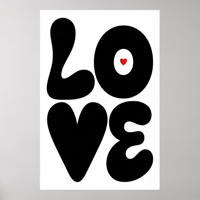 Love Wall Graphic Black and White Print (Matte (Front)