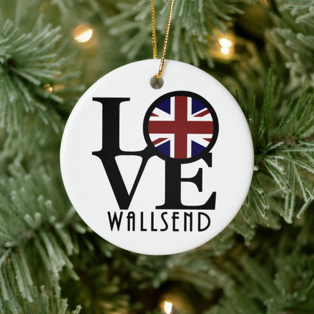 LOVE Wallsend England Ceramic Ornament (Tree)
