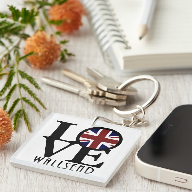 LOVE Wallsend England Keychain (Front Right)