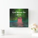 Love Warms The Heart Square Wall Clock