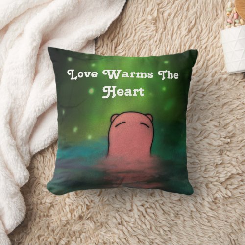 Love Warms The Heart Throw Pillow