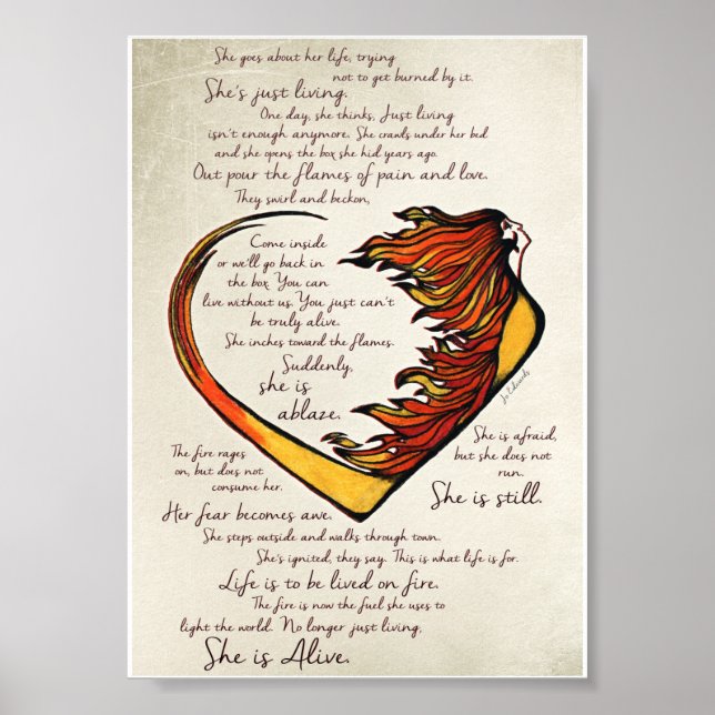 Love Warrior Poem 5"x7" Art Print (Front)