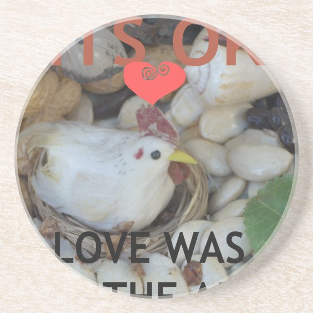Love was in the Air Sandstone Coaster (Front)