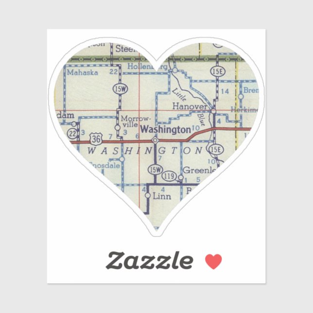 Love Washington Kansas Sticker (Sheet)