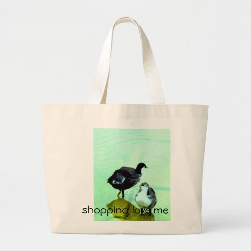 love water and we live large tote bag