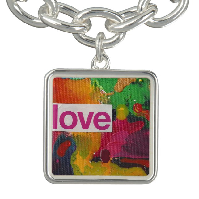 Love watercolor collage bracelet (Design)