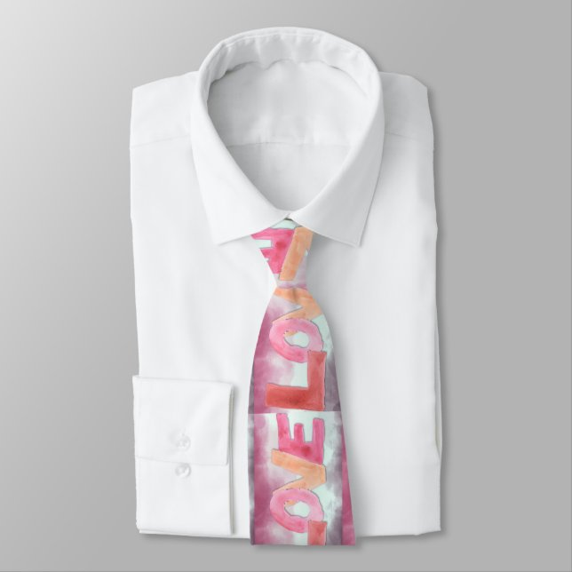 Love:WaterColor Neck Tie (Tied)