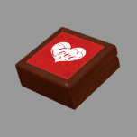 Love Watercolor Red Heart Swirl Valentine's Day Gift Box