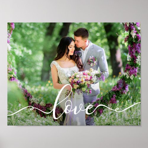 Love Wedding Bride and Groom Photo Poster