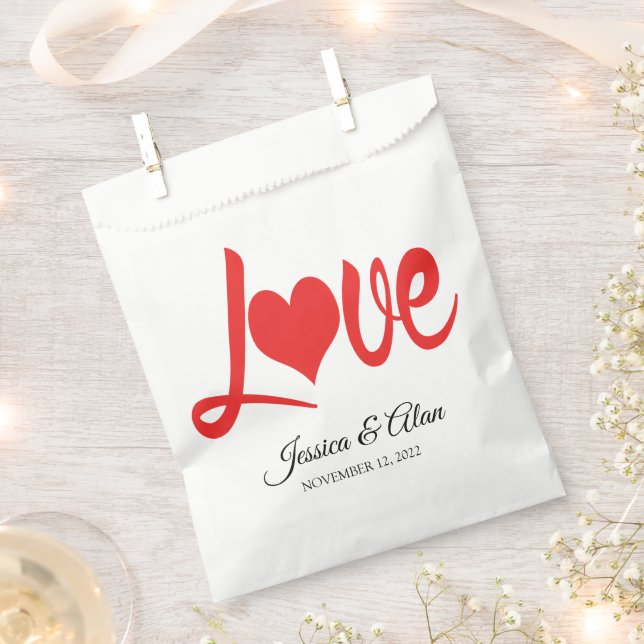 Love Wedding Favor Bags (Clipped)