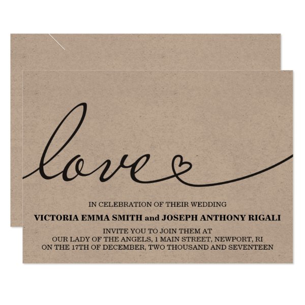 256633971862704609 Love Wedding Invitation - Kraft Paper