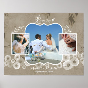 Love Wedding Photo Collage Poster