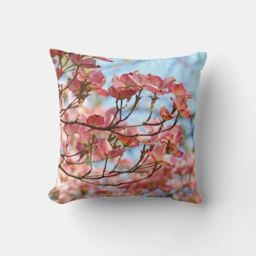 Love Wedding Pillows Pink Dogwood Blue Sky