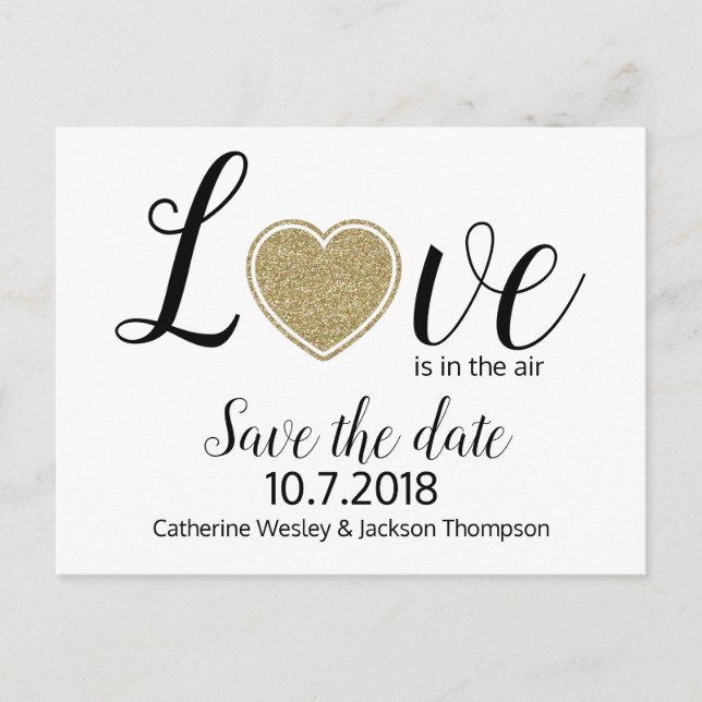 Love Wedding Save the Date Post Card (Front)