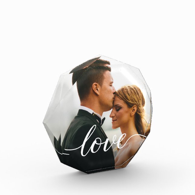 Love wedding Script Personalized Photo Block (Left)