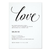 Love | Wedding Typography on Watercolor Paper Card
