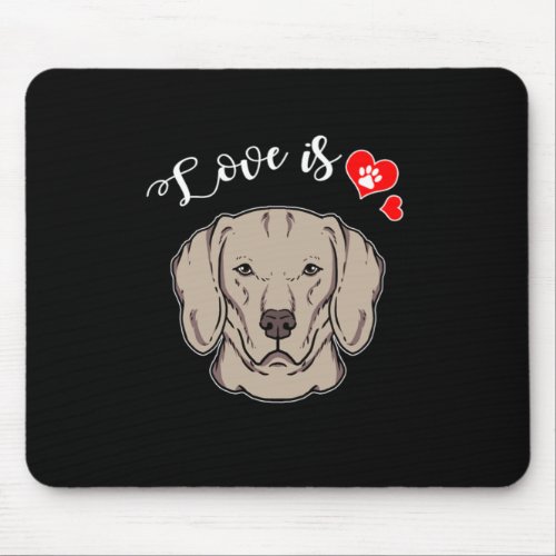Love Weimaraner Dog Owner Paw Heart Gift Mouse Pad
