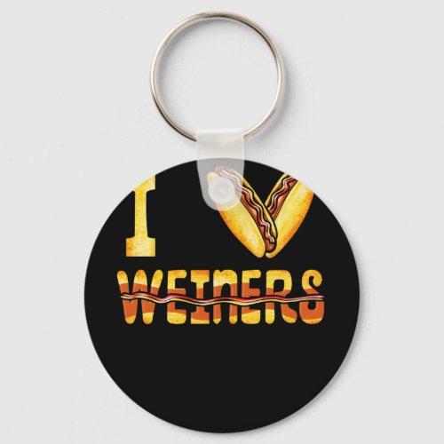 Love Weiners Hotdogs Wiener Sausage Hot Dog Lover Keychain