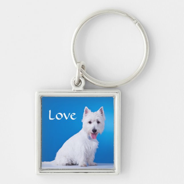 Love West Highland Terrier Westie Key Chain (Front)