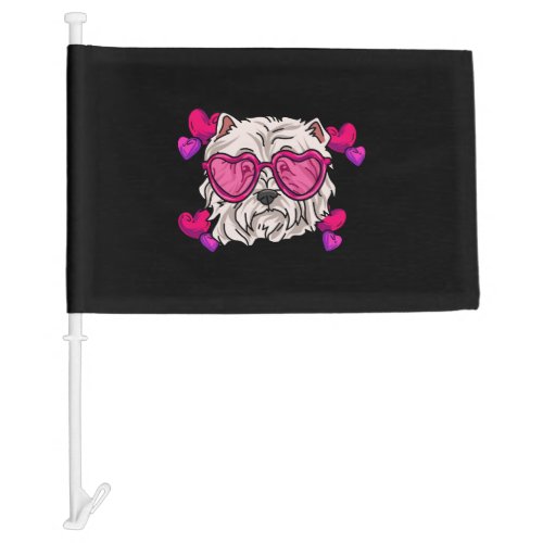 Love West Highland White Terrier Car Flag